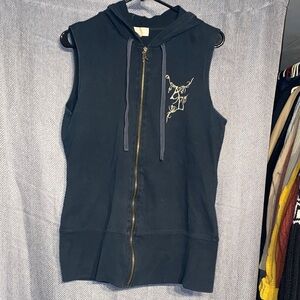 Apple Bottoms Black Sleeveless Hoodie Top